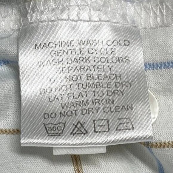 Hart Schaffner Marx Shirt Men's XXL White Striped Luxury Cotton Short Sleeve 2XL - Picture 6 of 8